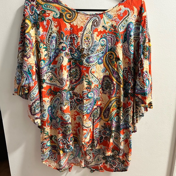 Coco + Carmen Tops - Coco + Carmen Women's Paisley Blouse Boho Flutter Sleeve Size S/M